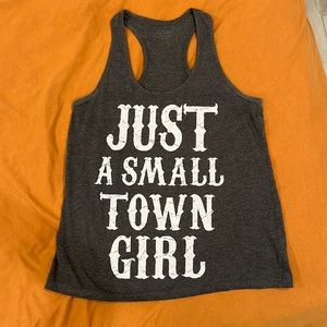 Heather grey razor back tank top